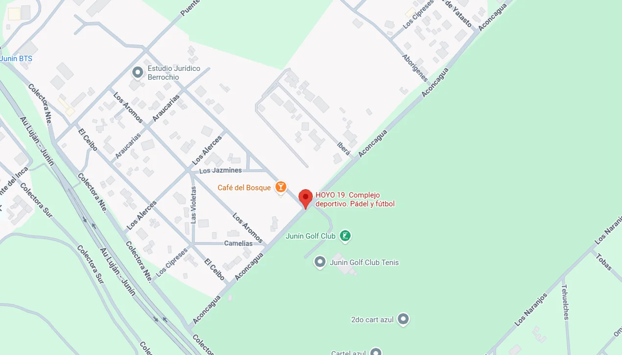 Mapa: Hoyo 19 sobre calle Aconcagua, frente al Junín Golf Club